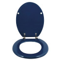 Sedile WC CLÉO in MDF blu scuro - Cerniere MSV in acciaio inossidabile