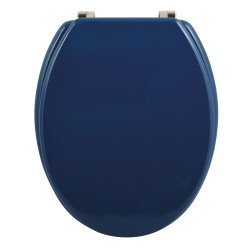 Tapa de inodoro MDF azul oscuro CLÉO - Bisagras de acero inoxidable MSV