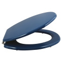 Sedile WC CLÉO in MDF blu scuro - Cerniere MSV in acciaio inossidabile