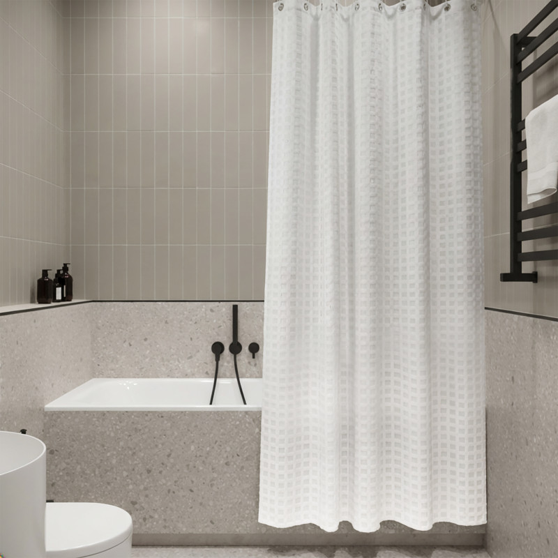 Polyester Shower curtain CARLINA 180x200cm White Spirella