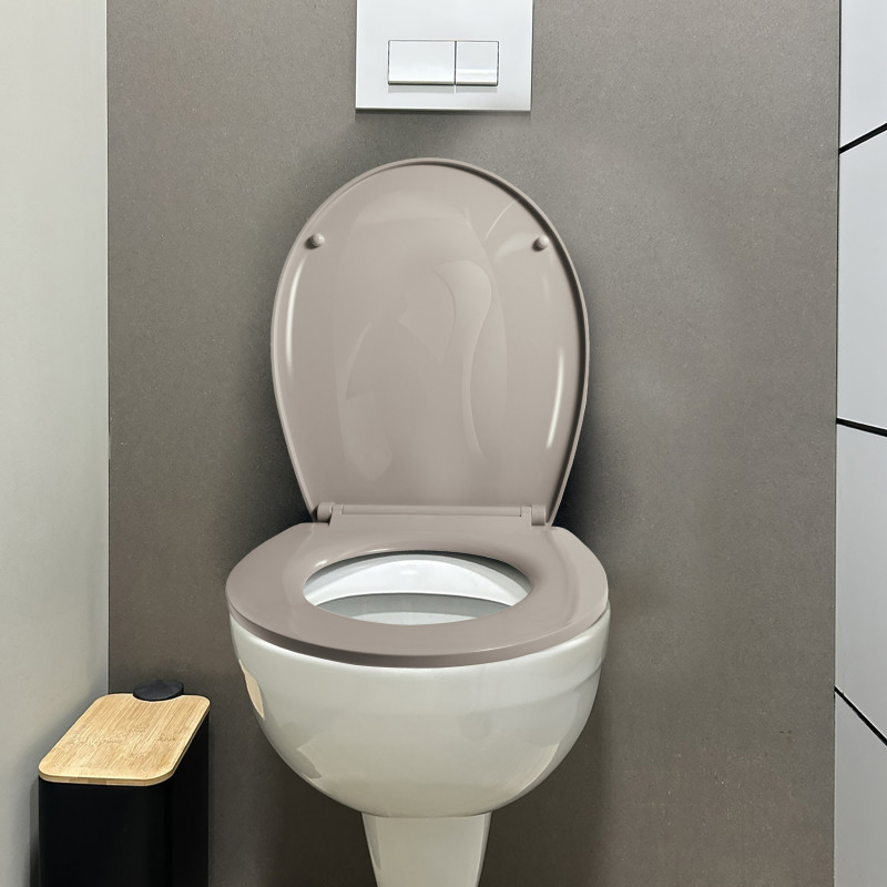 ABATTANT WC BROOKE  PP 100% RECYCLE TAUPE BRILLANT SPIRELLA