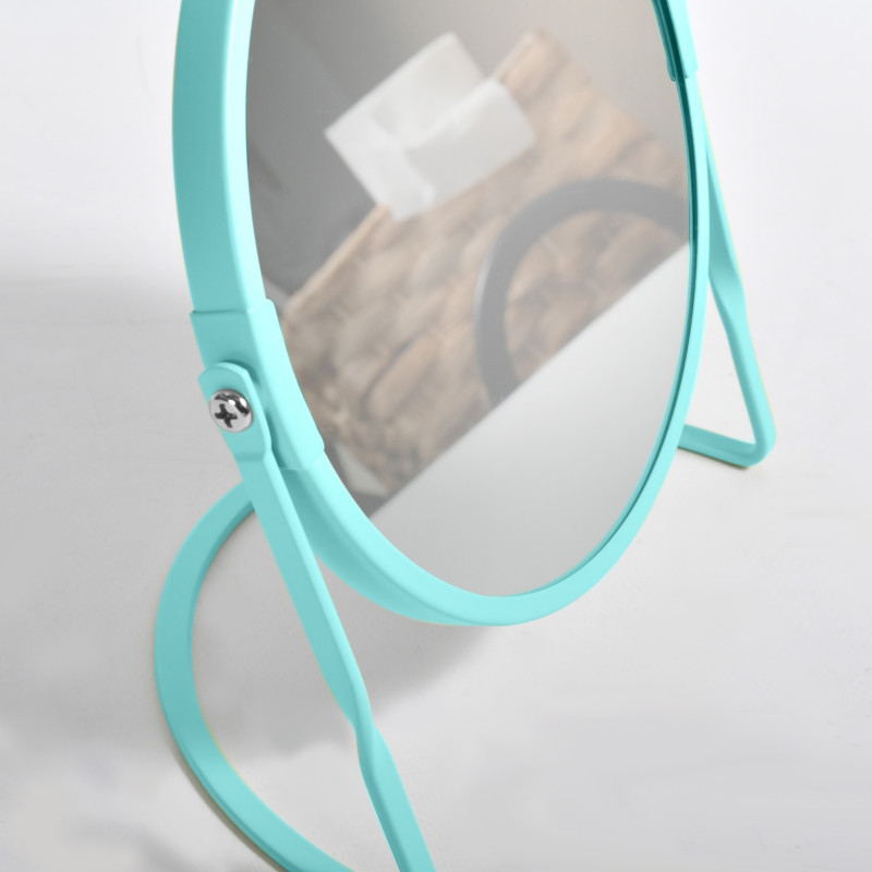 Miroir grossissant sur pied Acier AKIRA Bleu Aqua mat Spirella