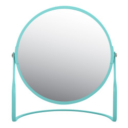 Miroir grossissant sur pied Acier AKIRA Bleu Aqua mat Spirella