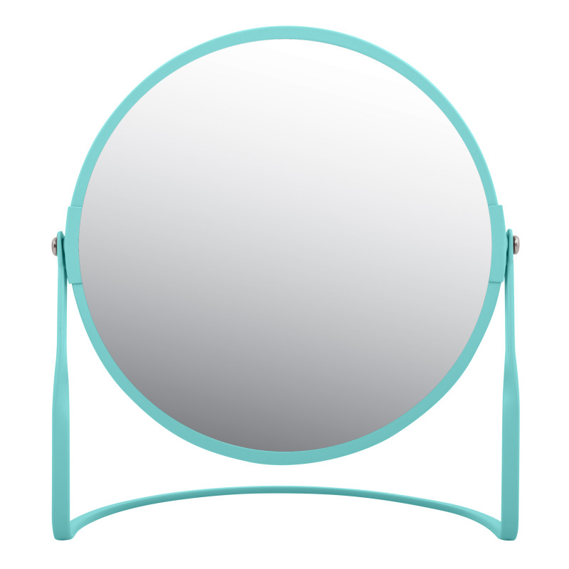 Miroir grossissant sur pied Acier AKIRA Bleu Aqua mat Spirella