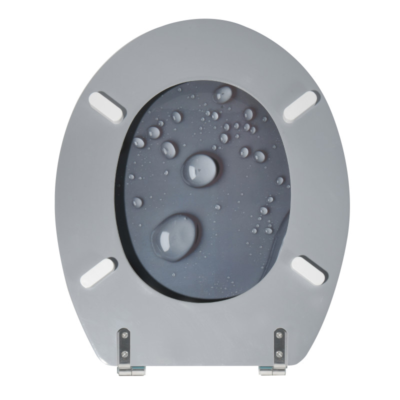 Tapa de Inodoro MDF MOANA Gris - Bisagras  Acero Inoxidable MSV
