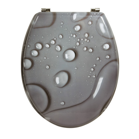 Tapa de Inodoro MDF MOANA Gris - Bisagras  Acero Inoxidable MSV