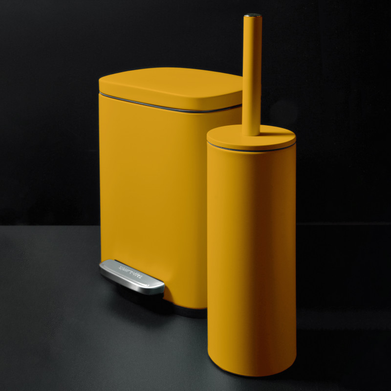 5L Pedal bin & Toilet Brush Set AKIRA Matt Saffron Spirella