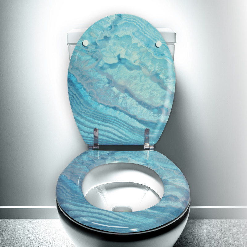 Sedile WC MDF ANGEL Blu - Cerniere MSV in acciaio inossidabile