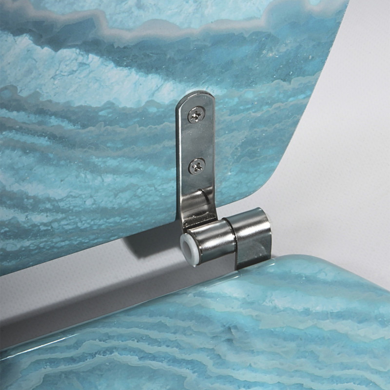 Tapa de Inodoro MDF ANGEL Azul - Bisagras  Acero Inoxidable MSV
