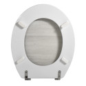Tapa de Inodoro MDF GIULIA Gris - Bisagras  Acero Inoxidable MSV