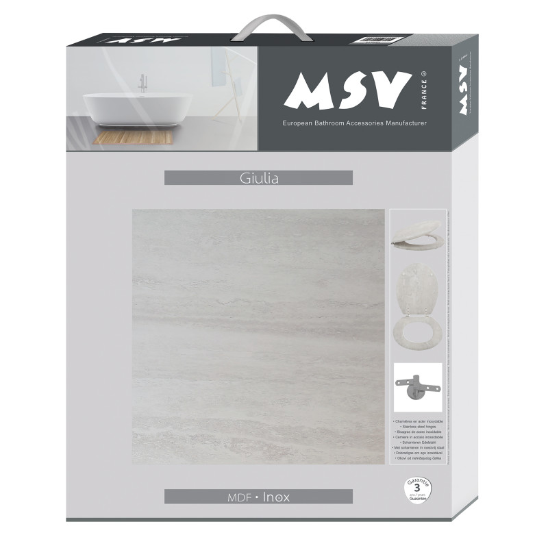 MSV WC-Sitz MDF GIULIA Grau - Edelstahlscharniere