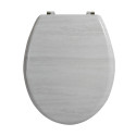 Tapa de Inodoro MDF GIULIA Gris - Bisagras  Acero Inoxidable MSV