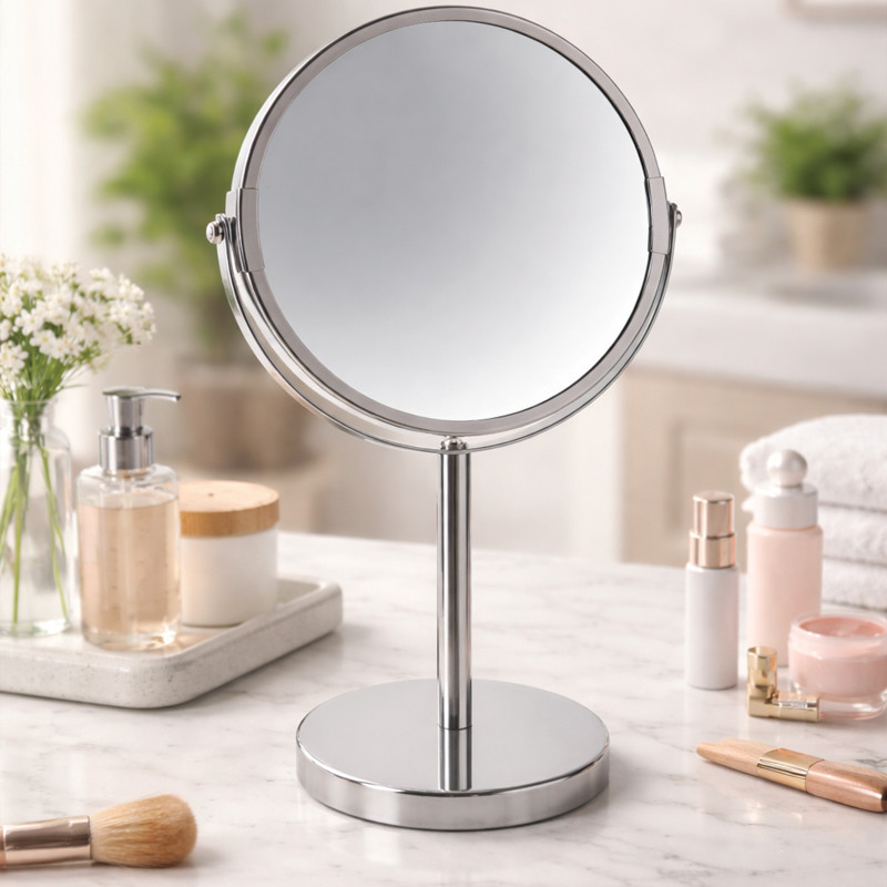 Magnifying mirror on base Steel SYDNEY Chrome Spirella