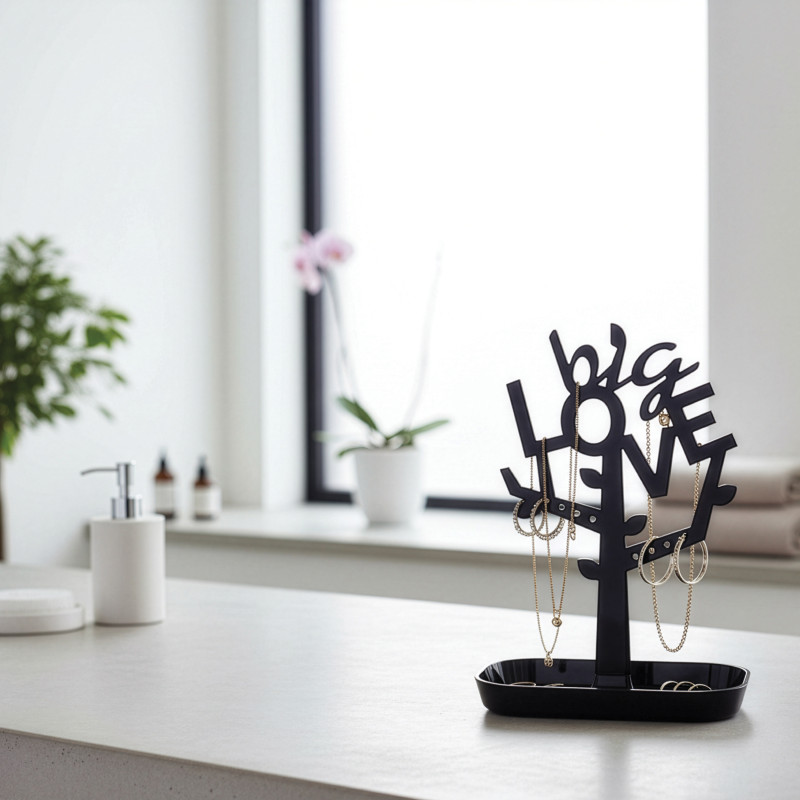 joyero forma de  árbol  Acero SYDNEY Negro Spirella