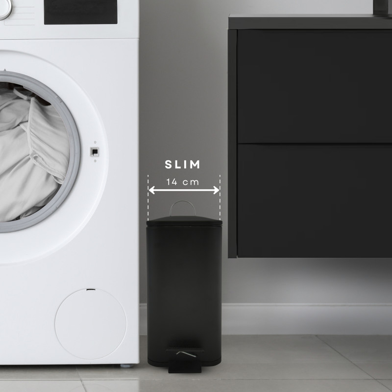 Papelera con pedal Acero ERIK 5L Negro mate Spirella
