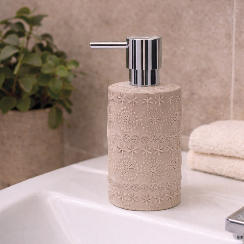 Dispenser sapone Porcellana RELIEF Beige Spirella