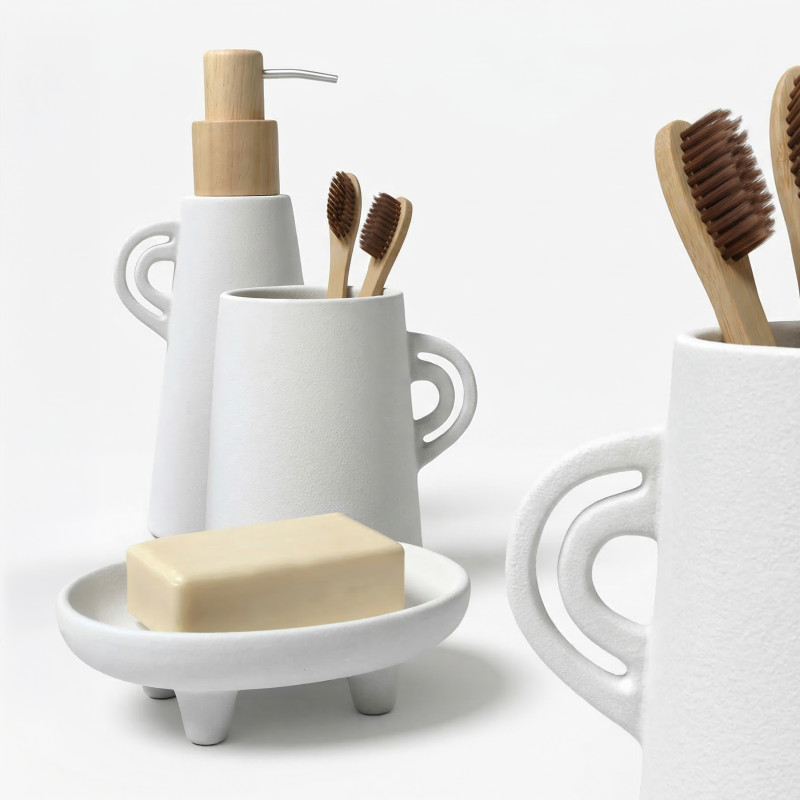 Soap dispenser Stoneware ORGANIC Off-white Spirella