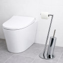 Combiné Wc en Acier Chromé Gris MSV