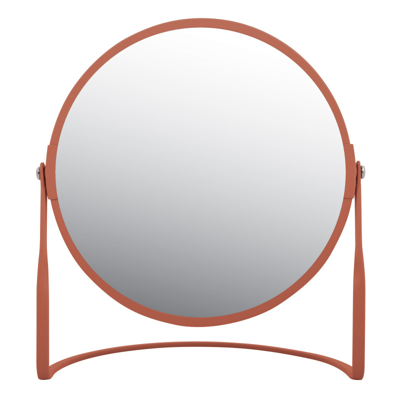 Miroir grossissant sur pied Acier AKIRA Terracotta mat Spirella