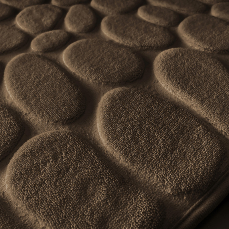 MSV Tapis de bain Microfibre PEBBLE 40x60cm Marron Chocolat