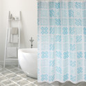 Tenda da doccia SINTRA in poliestere 180x200cm QUALITÀ PREMIUM Blu Turchese - Anelli inclusi MSV