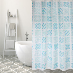 SINTRA Cortina de Ducha de Poliéster 180x200cm CALIDAD PREMIUM Azul Turquesa - Anillas incluidas MSV