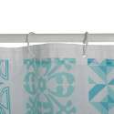 Polyester Shower curtain SINTRA 180x200cm PREMIUM QUALITY Turquoise Blue - Rings included MSV