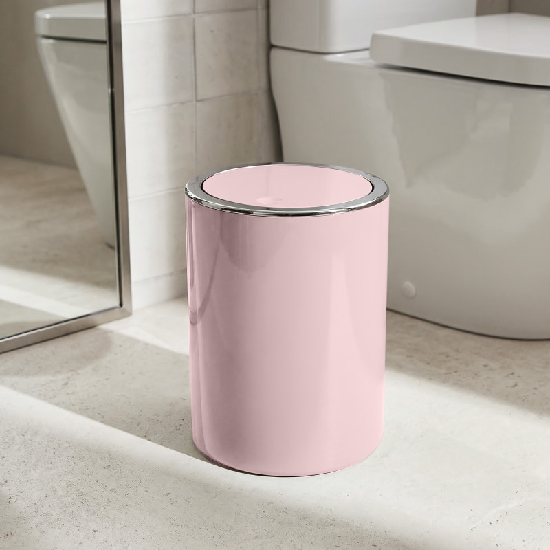 MSV Schwingdeckeleimer KAMAKA 6L Pastellrosa