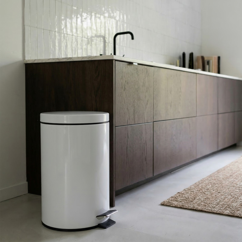 MSV Treteimer Stahl 12L Weiß