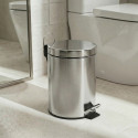 Papelera con pedal de acero inoxidable 5L Acero inoxidable satinado MSV
