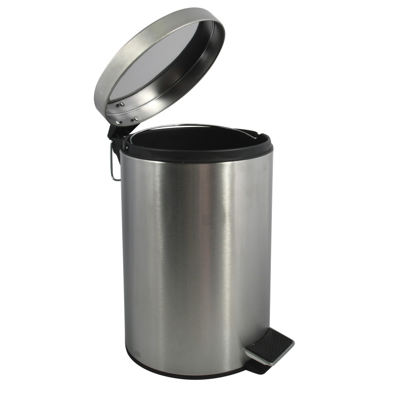 Papelera con Pedal Acero Inoxidable 12L Gris MSV