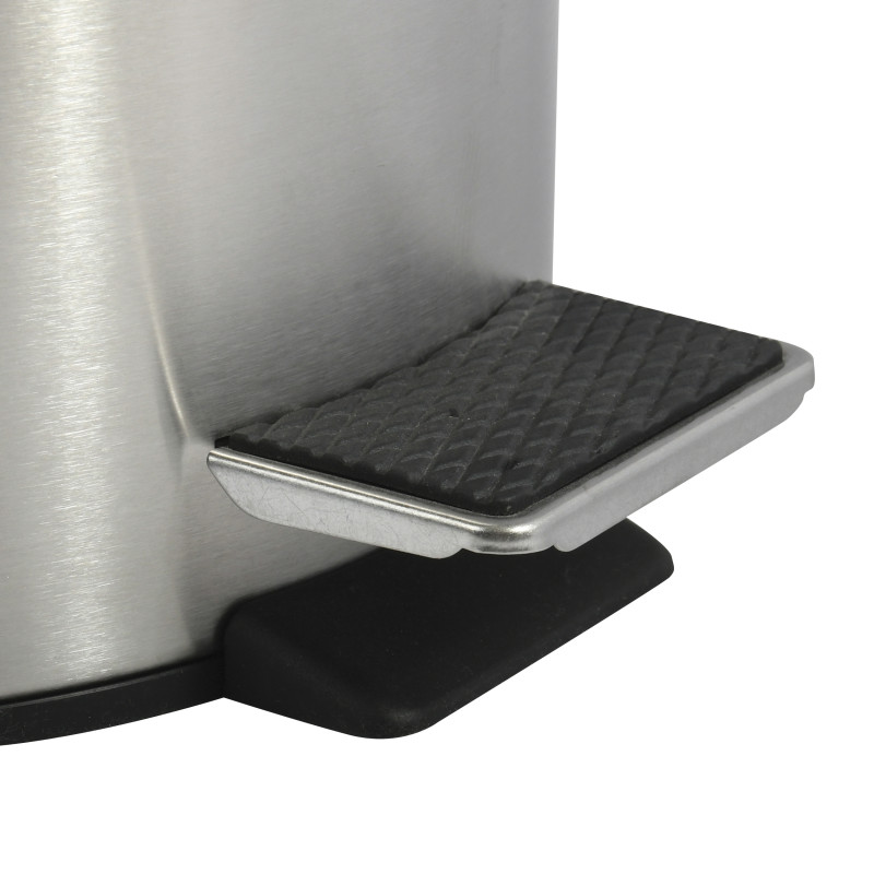 Papelera con Pedal Acero Inoxidable 12L Gris MSV