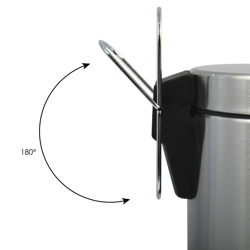 Pattumiera a pedale in acciaio inox 12 l grigio MSV