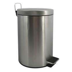 Poubelle à  pédale Inox 12L Gris MSV