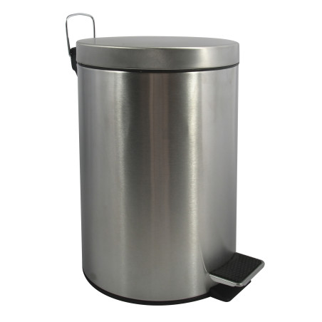 Papelera con Pedal Acero Inoxidable 12L Gris MSV