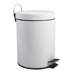 Poubelle à  pédale Inox 5L Blanc MSV