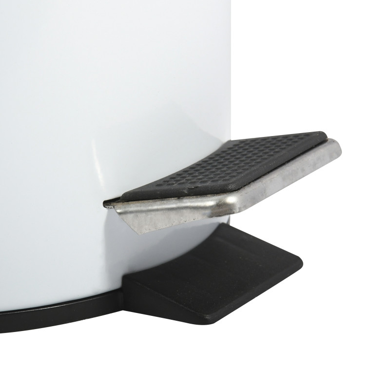 Pattumiera a pedale in acciaio inox 5 l bianco MSV