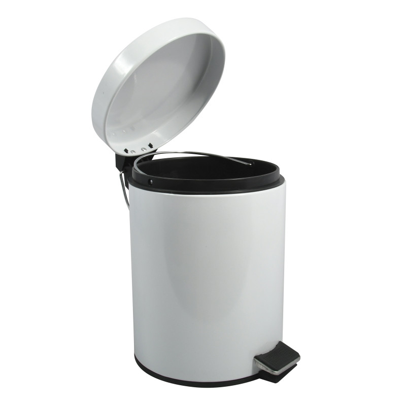 Papelera con Pedal Acero Inoxidable 5L Blanco MSV