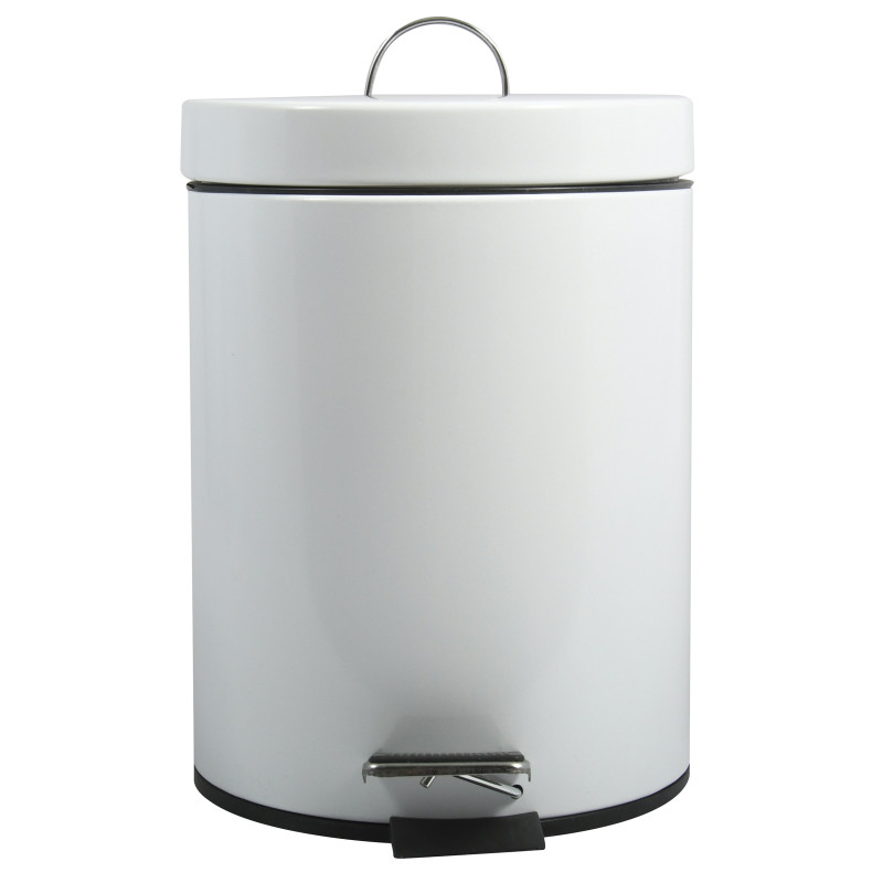 Pattumiera a pedale in acciaio inox 5 l bianco MSV