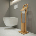 Wc Inclinado Combinado Bambú Y Acero Inoxidable MSV