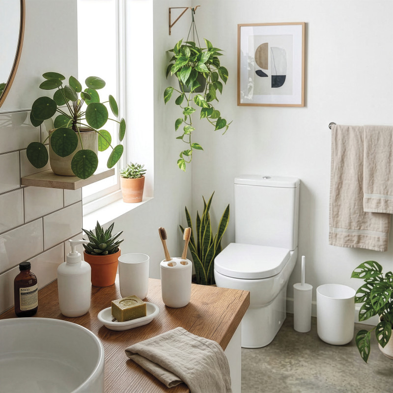 Set de accesorios de baño 6 piezas PP Blanco MSV