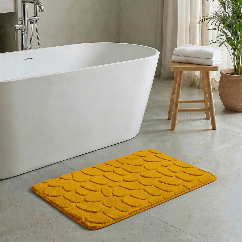 MSV Badematte PEBBLE Mikrofaser 40x60cm Safran