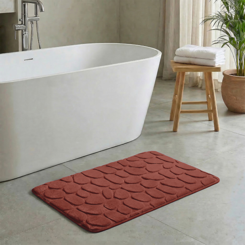 Tapis de bain Microfibre PEBBLE 50x80cm Terracotta MSV