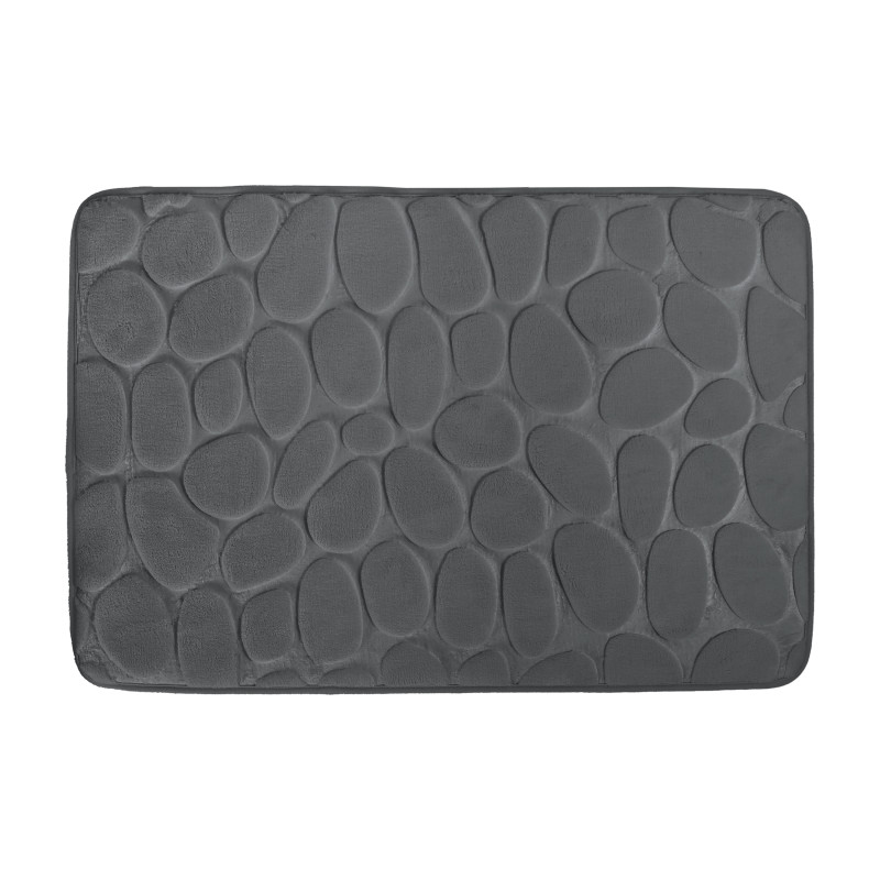 MSV Badematte PEBBLE Mikrofaser 50x80cm Dunkelgrau