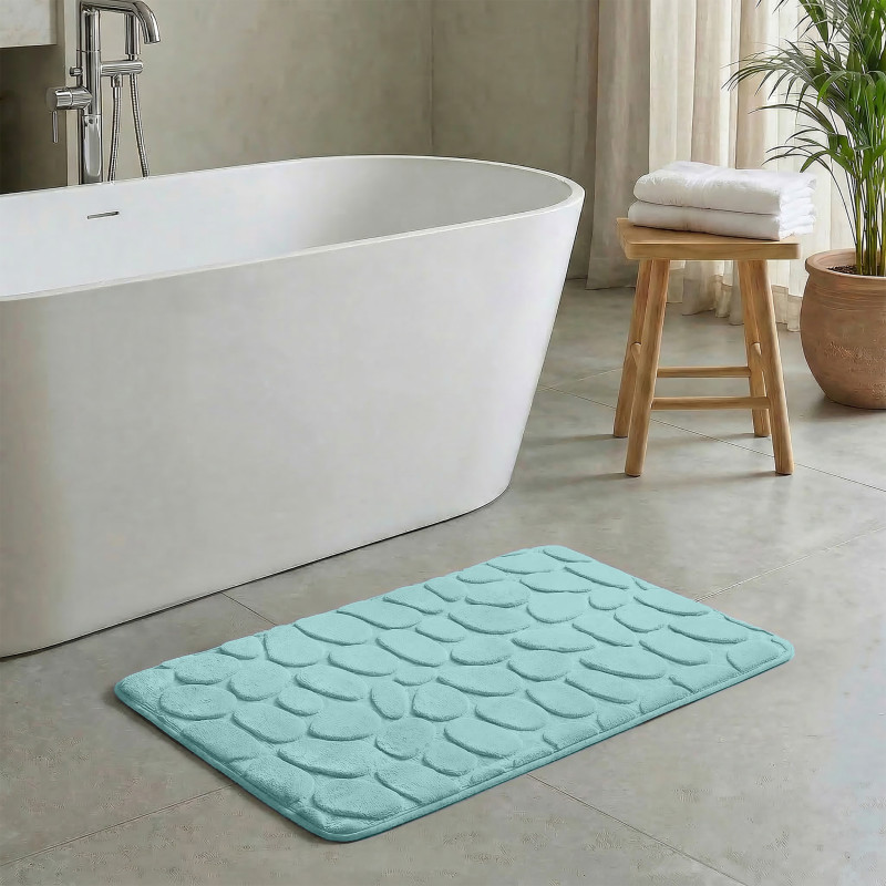 Tapis de bain Microfibre PEBBLE 40x60cm Vert pastel MSV
