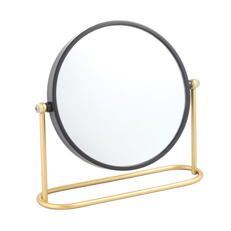 Miroir grossissant sur pied Acier BLY Noir mat & Doré Spirella