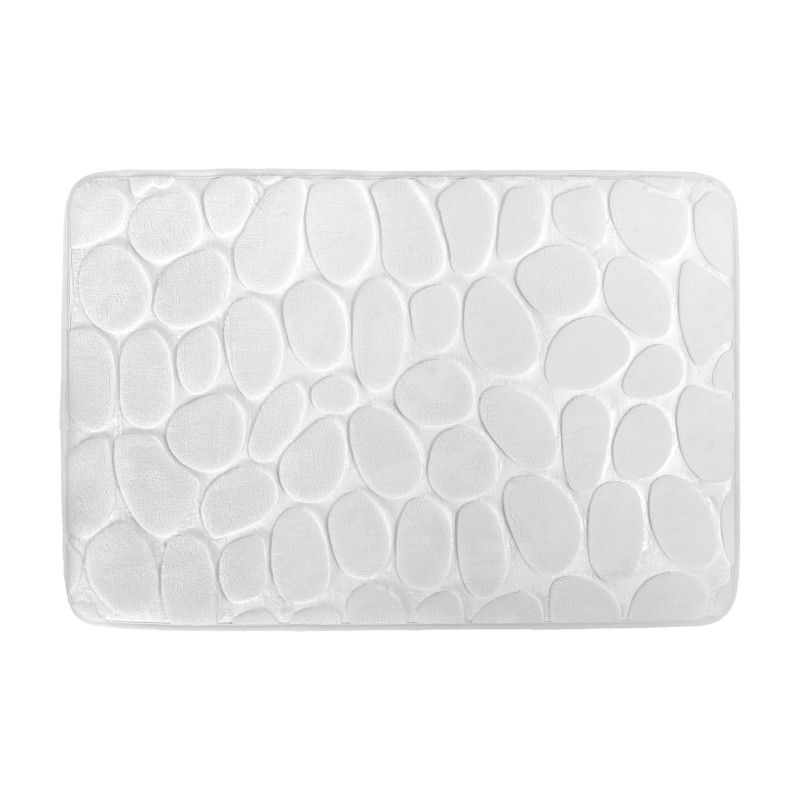 Alfombra de baño microfibra PEBBLE 40x60cm Blanco MSV