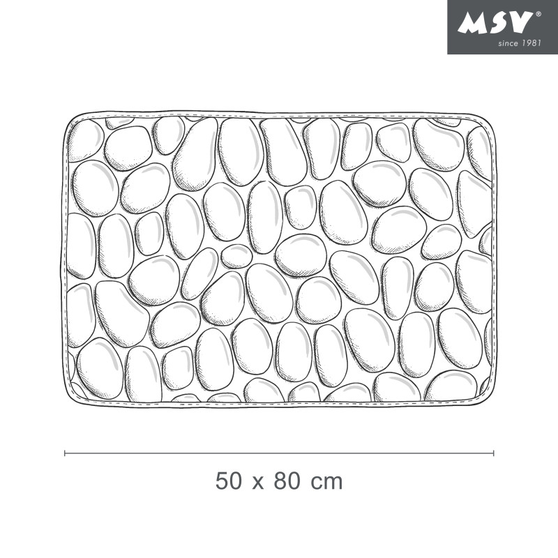 MSV Badematte PEBBLE Mikrofaser 50x80cm Schokoladenbraun