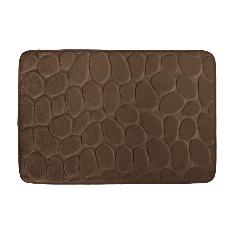 Tapis de bain Microfibre PEBBLE 50x80cm Marron Chocolat MSV