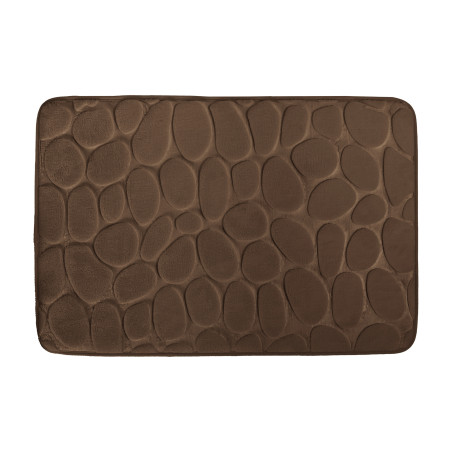 Tapis de bain Microfibre PEBBLE 50x80cm Marron Chocolat MSV